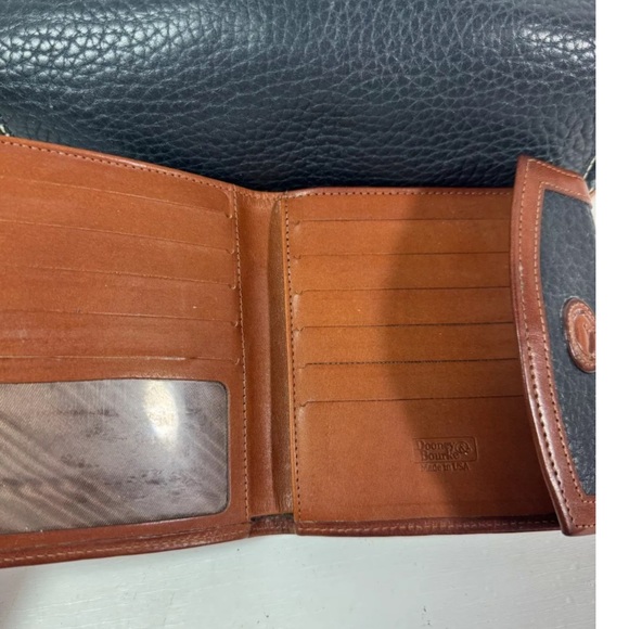 Vintage*X194*Dooney & Bourke East West Flap Bag & Wallet set-Nickel Navy EUC - Picture 12 of 16